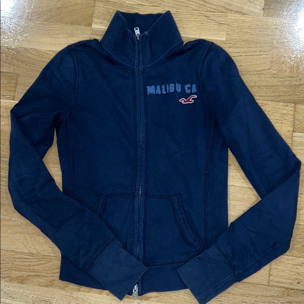 Blue Hollister funnel neck jacket